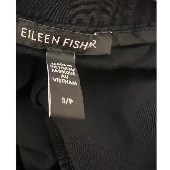 Eileen Fisher Wide Leg Split Hem Crepe Pants S Black Quiet Luxury Grunge Boho - Picture 3 of 6